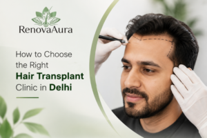Hair transplant consultation at RenovaAura hair transplant clinic in Delhi